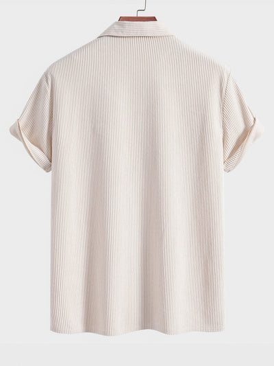 Short Sleeve Corduroy Cuban Shirt