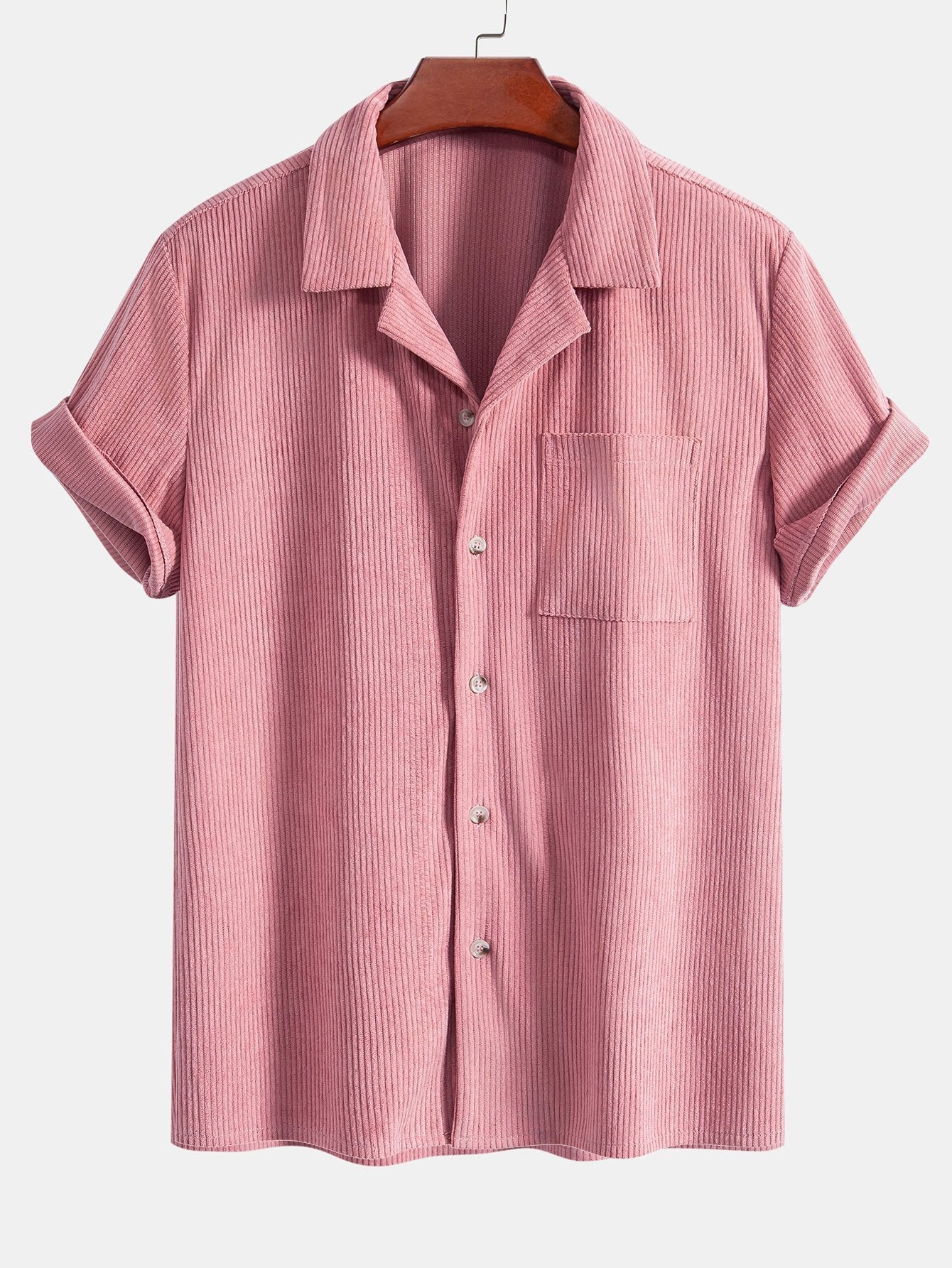 Short Sleeve Corduroy Cuban Shirt