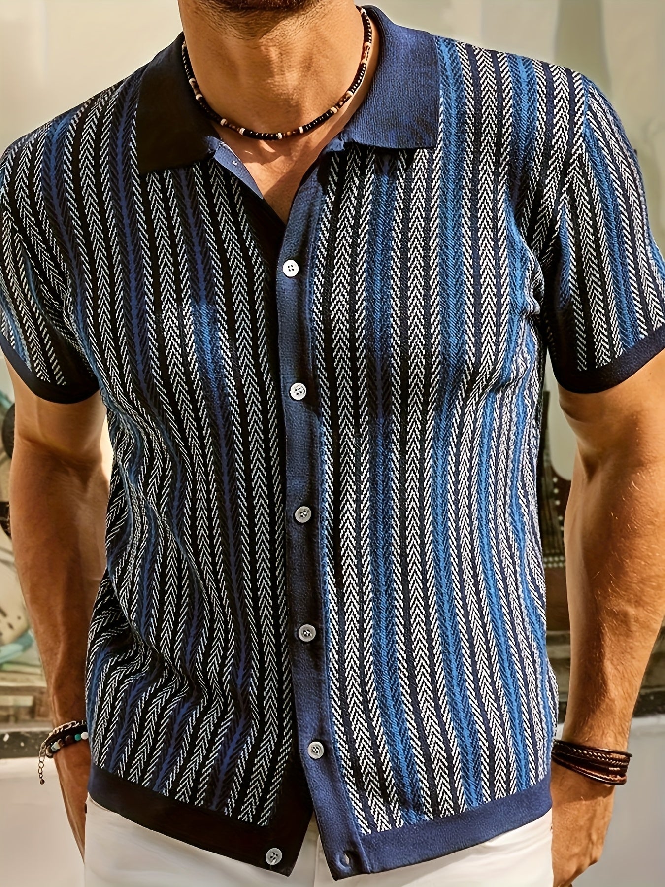 Gerard Casual Jacquard Striped Shirt