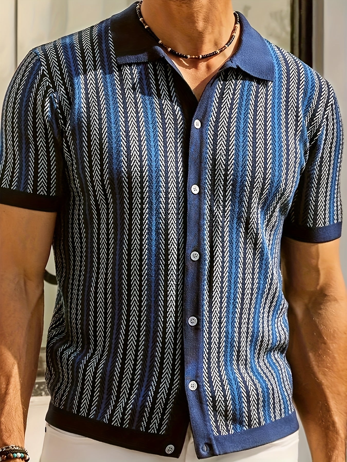 Gerard Casual Jacquard Striped Shirt