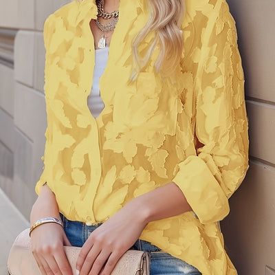 Helena Elegant Jacquard Blouse