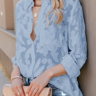 Helena Elegant Jacquard Blouse